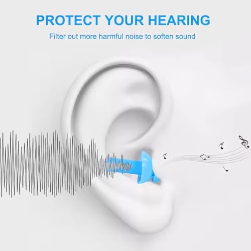 VYIBPDY tapones oidos natación, 7 pares de tapones para los oídos de silicona reutilizables impermeables para nadar, surfear, esnórquel dormir y otros deportes acuáticos - imagen 3