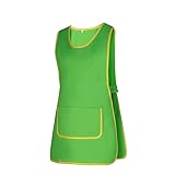 Victory KAIXUAN - DELANTAL LIMPIEZA - UNIFORME DE SERVICIO DOMÉSTICO Y LIMPIEZA SANIDAD MÉDICO HOSTELERÍA - SERIE 868 (M, Verde manzana)