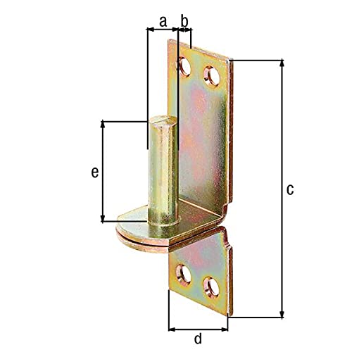 Gah-Alberts 311438 Screw-On Bracket on Plate Yellow Galvanised Zinc-Plated Bolt Diameter 13 mm Distance from Bolt to Plate 25 mm Plate 105 x 35 mm - Image 2