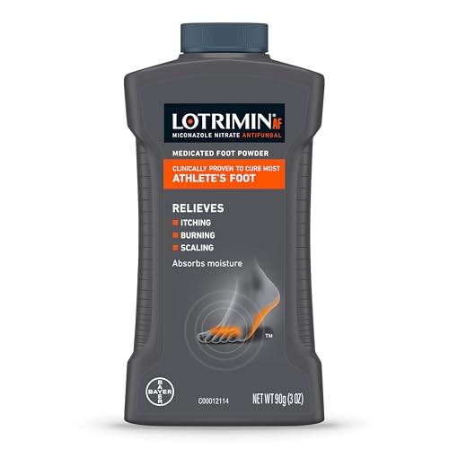 Lotrimin AF Athlete's Foot Antifungal Powder, Miconazole Nitrate 2% Treatment, Clinically Proven Effective Antifungal Treatment of Most AF, Jock Itch and Ringworm, 3 Ounces Bottle (Pack of 3)