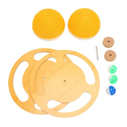 Pelota rascadora para gatos juguete de sisal resistente para morder y jugar 6