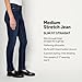 Amazon Essentials Women's Medium Stretch Slim-Fit Mid-Rise Straight Leg Jeans, Dark Wash, 10