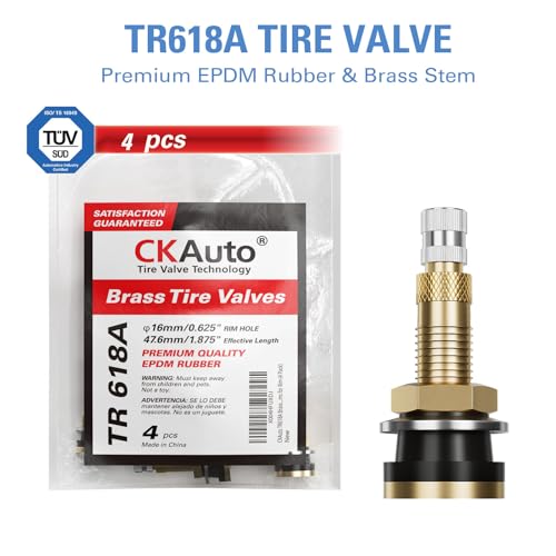 Image of CKAuto TR618A Tubeless Air Liquid Tractor Clamp-in Valve Stems, 4 Pcs /Pack | Fits Standard 0.625 inch Rim Holes, For Tubeless Tires, Industrial Agricultural Tractor Wheels