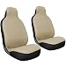 Motorup America Integrated High Back Auto Seat Cover Set - Fits Select Vehicles Car Truck Van SUV - Beige & Black