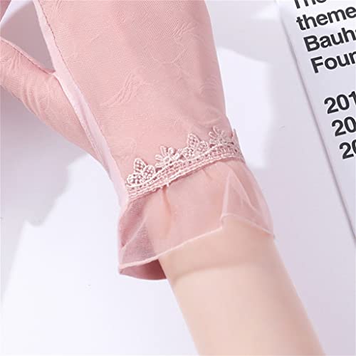 Vollfinger-Handschuhe Damen Dünne Eisseide Kühles Gefühl Sommer Fahren Atmungsaktiver Elastischer Sonnenschutz (Color : A, Size : 23 * 9cm)
