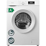 homeX Waschmaschine 6kg, Frontlader - 1.000 U/Min, Energieklasse A, AquaStop, Inverter Motor, 14 Programme, leise 74 dB, schmal 39 cm Tiefe, Temperatur bis zu 90°C, Washing Machine, weiß, WF610K1A-W