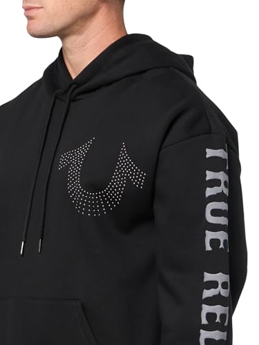 True Religion Men's Relaxed Studded Pullover Hoodie