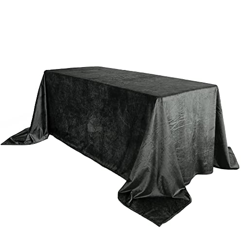 YOUR CHAIR COVERS - Rectangular Velvet Tablecloths - Black, Premium