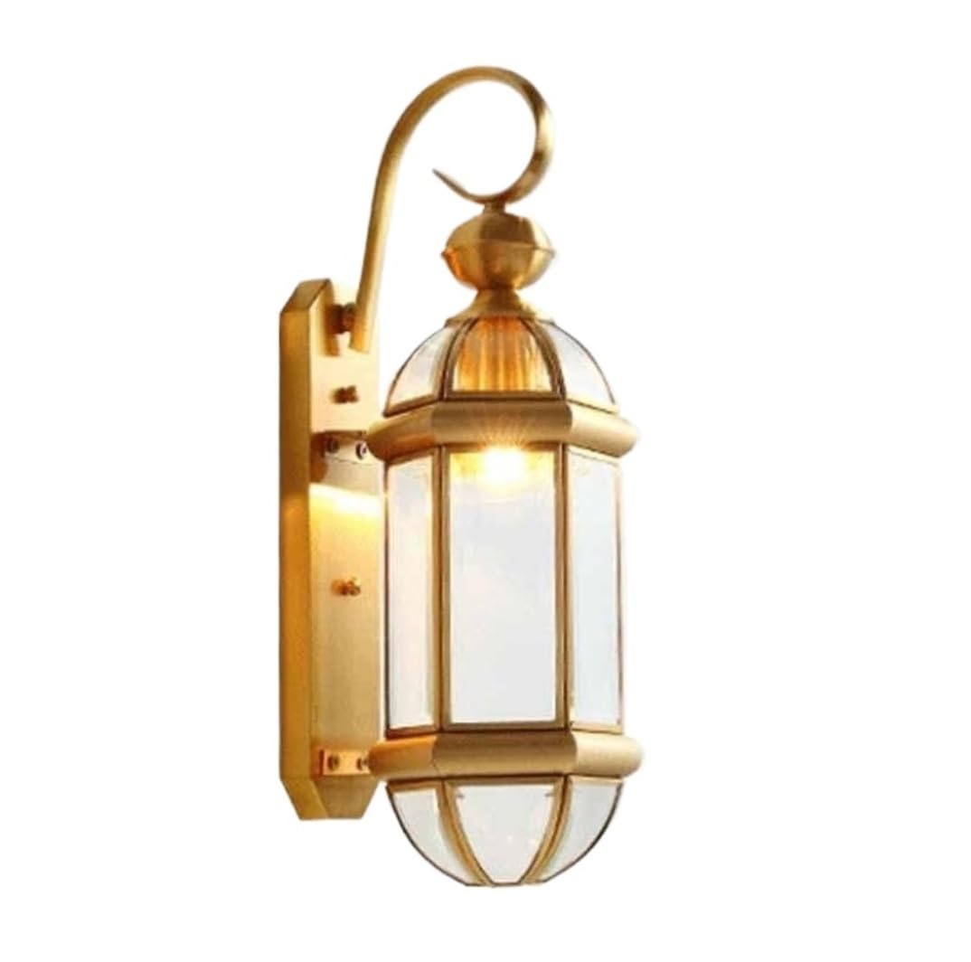 CVdrtyED Outdoor Wall Lights Brass Outdoor Wall Sconce Vintage Lamp Waterproof Exterior Light Clear Glass for Patio Yard Garden Durable Porch