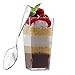 Zappy 50 3 oz Tall Square Mini Dessert Cups With Spoons Clear Plastic Dessert Cups Tasting Shot Glasses Shooter Cups Parfait Glasses Appetizer Cup Serving Bowl Trifle Tumbler Desserts
