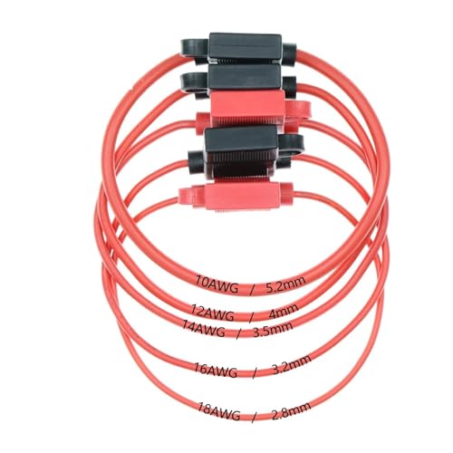 Portafusible impermeable mediano para automóvil 32V con fusibles estándar 1A a 15A (color rojo, tamaño 12AWG_1A) miniatura 5