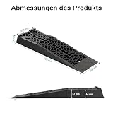 Wiltec Auffahrrampe 2er Set mit 5 t Traglast, robuste Autorampen aus PP, Unterlegkeile 70 x 20 x 7,8 cm, Flache Auffahrkeile für Pkw, Camper, Tiefe Fahrzeuge, ideal für Wartungsarbeiten