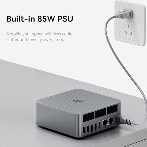 Image of Beelink EQR7 Mini PC, AMD Ryzen 7 7735HS(Up to 4.75GHz) 8C /16T, Mini Desktop Computer 24GB LPDDR5 RAM 500GB NVMe SSD, Micro PC 4K@60Hz Dual HDMI /BT5.2 /WiFi 6 /Office /Home /W-11