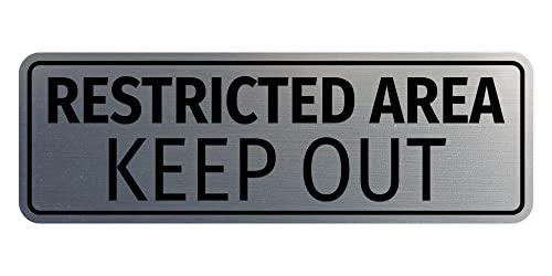 Panneau Keep Out Standard en argent brossé de qualité supérieure L