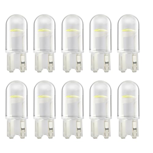 Fllyvly 10 Pieces LED ampoule voiture 12V 6500k 120LM COB ampoule de remplacement,168 ampoule LED,2825 194, interior car lights