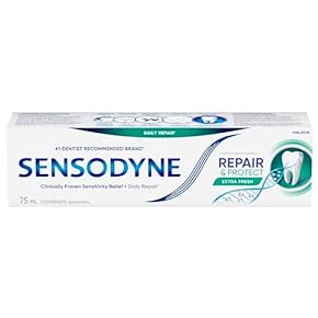 Sensodyne Repair and Protect Extra Fresh Dentifrice, renforce et protège les dents sensibles, 75 ml (l&#39;emballage peut va