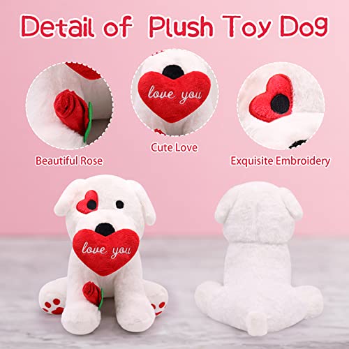 Valentine's Day Plush Toy, Dog Stuffed Animal, Cute Dog Plushies Doll, Plush Dog Plush Is A Beautiful Gift For Lover, Wife, Perfect For Christmas, Valentine's Day, Birthday Home Decoration, White #TOP2