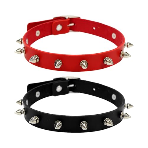Collares con Tachuelas De 2 Piezas, Collares De Cuero, Collares