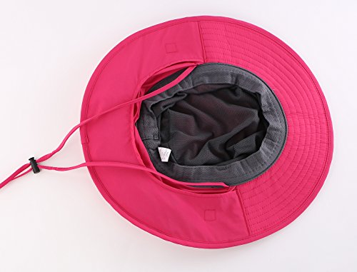 Image of Home Prefer Outdoor UPF50+ Mesh Sun Hat Wide Brim Fishing Hat with Neck Flap