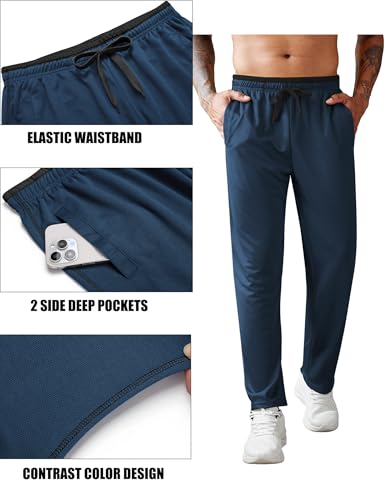 COOFANDY Mens Athletic Workout Pants Open Bottom Sweatpants Mesh Gym Pants for Runnning, Training,Casual4