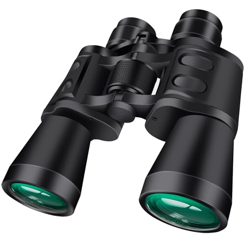 PISEZ 20X50 Binoculars for Adults High Powered with Low Light Vision，Large View Waterproof Binoculars for Bird Watching Hunting Concert Traveling Theater Opera Sightseeing