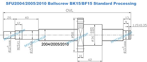 FBT Anti backlsh Ballscrew SFU2010 RM2010 450mm Rolled Ball RM2010 ballnut end Machining for BK15/BF15 Standard Processing