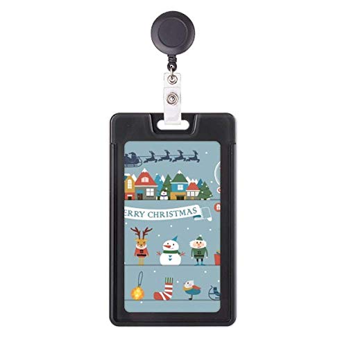 Porte-badge rétractable Noël bonhomme de neige et Père Noël pour clés