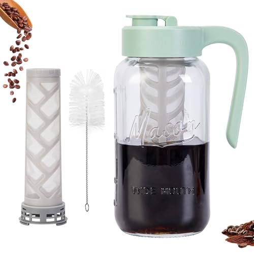 Spreccio Cold Brew Coffee Maker Glass, Airtight & Leakproof Mason