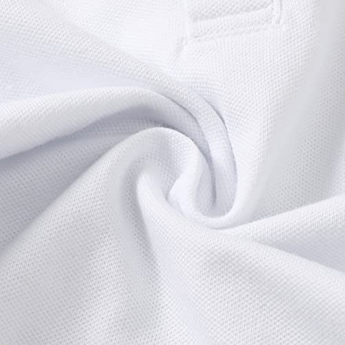 Defahn Baby Boy Romper Short Sleeve Pique Polo Bodysuit Jumpsuit Solid Collared Onsies Infant One-Piece Outfit (White Polo, 3-6 Months) #TOP5