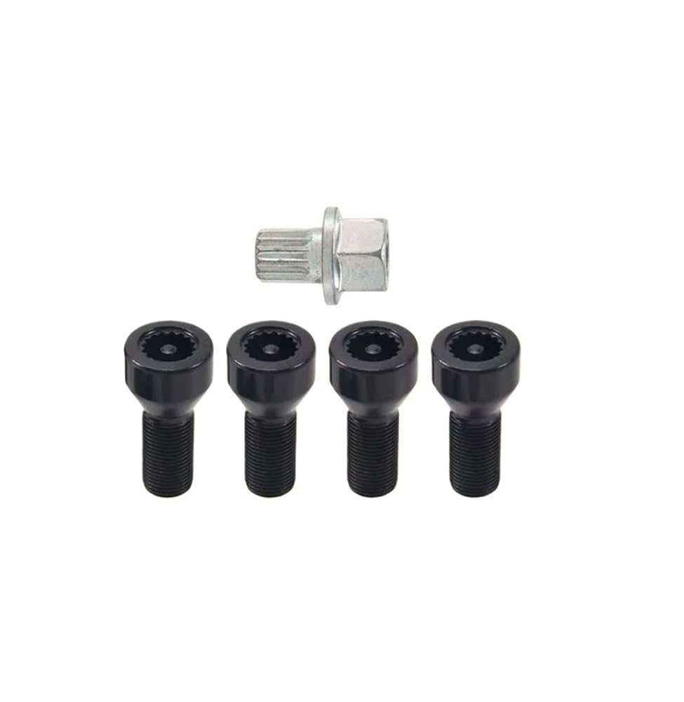 Wheel hub Bolts Compatible with 1 2 3 4 5 6 7 Series M14 X 1.25 Car Wheel Locking Bolts Wheel Hub Nut Screw with Key