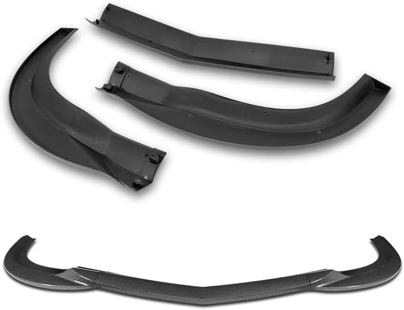 Hyperspeed Front Bumper Spoiler Lip 3PCS ABS STP-Style Fit for 2008 2009 2010 2011 Mercedes-Benz W204 C63 AMG Sedan, Car Mods Accessories Replacement Parts, Air Chin Body Kit Splitter (Carbon Look)