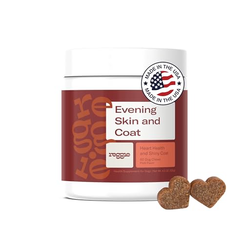 Reggie Skin & Coat Supplements for Dogs | Omega-3 Fish Oil & Vitamin E for Itchy Skin Relief, Shedding & Shiny Coat | Natural Dog Skin & Coat Chews | Vet-Approved & Made in USA | 60 Soft Chews