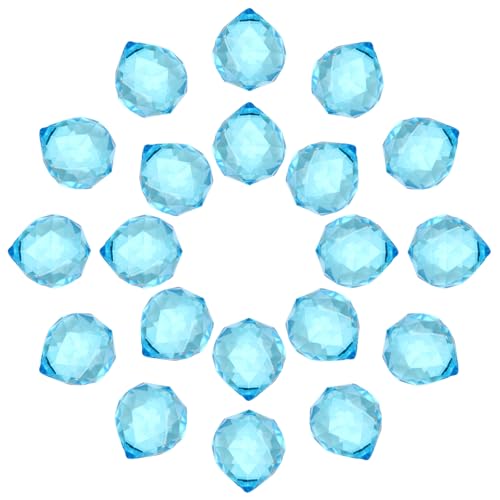 sourcing map Lot de 20 boules de cristal prisme - 20 mm - Attrape-soleil - Attrape-soleil pour lustre, fenêtre, décoration de mariage, décoration...