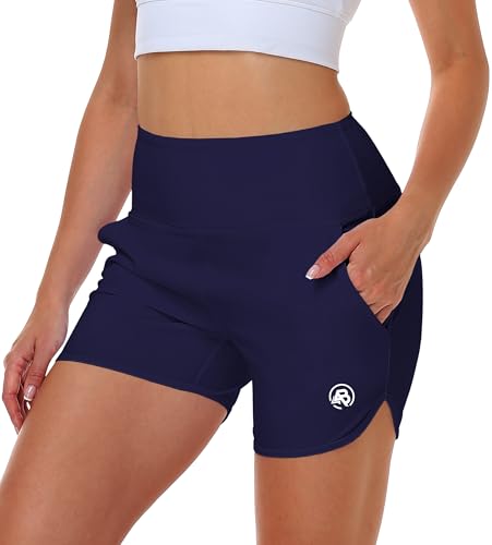 Image of AOBUTE Womens High Waisted Swim Board Shorts UPF 50+ Quick Dry Swim Trunks with Pockets