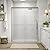 Double Sliding Shower Door 56-60" W x 72" H, Semi-Frameless Glass Shower with 1/4" (6mm) Clear SGCC Tempered Glass, Bathrooms Bypass Door W/Explosion-Proof Film -Brushed Nickel