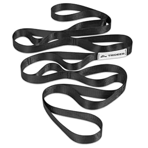 Trideer Stretching Strap Yoga Strap Physical Therapy for Home Workout, Exercise, Pilates and Gymnastics, 10 Loops Non-Elastic Stretch Bands with Aesthetic Packaging for Women & Men