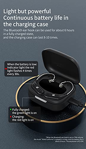 Image of erjigo TWS + Earbuds Hook 2Pin Connector with Mic Support /30 Hours Playback,KZ-AZ09 HD Bluetooth5.2 Ear Hook Compatible with 0.75 /0.78mm Pin Earphones /Headphones /Headsets for Sports (B Pin)