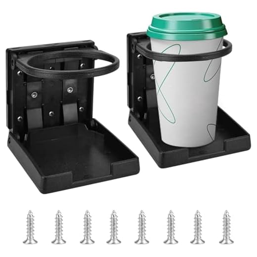 REFORUNG 2 PCS Portavasos Plegables para Autos Soporte de Vaso para Coche Portavasos Plegable de Plastico Portavasos Coche Universal con Tornilos para Barcos, RV, Camiones y Caravanas - Negro