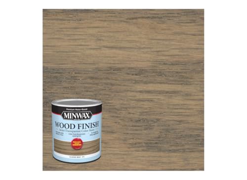 108200000 Wood Finish Stain, Water-Based, Semi-Transparent, Classic Gray, 1-Qt. - Quantity 1 by Minwax - Used condition - Image 2