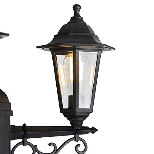 Farol clásico negro de 3 luces New Haven para iluminar y decorar tu jardín exterior 7