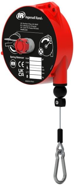 Ingersoll Rand BMDLLN-6 Medium-Duty Locking Long Cable Spring Balancer, 8.8-13.2 lb Capacity, 8.2' Lift