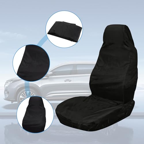 KEORHEZ Autositzschoner,Schonbezug Autositz Vorne,Sitzbezug Auto Vordersitze,Universell Schonbezug Vordersitze,Sitzschoner Auto Werkstattschoner für Werkstatt, Arbeit, (Schwarz)