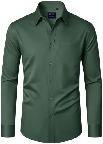 J.VER Hemd Herren Langarm Regular Fit Stretch Business Hemden mit Tasche | Bügelleichtes, Formal, Freizeit, Casual, Atmungsaktiv, für Hochzeit Outdoor Büro Urlaub, für Männer Freun