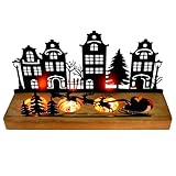 🎄 Maße & Details – 28 x 12,5 x 8 cm, 4 Kerzenplätze für Teelichter oder Kerzen bis ca. 4 cm Durchmesser. Kerzen sind nicht enthalten.