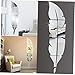 Miroir Mural 3D Decal Argent Auto-adhésif Plume Miroir Stickers Muraux Amovibles Decal Art Vinyle Décoration D'intérieur
