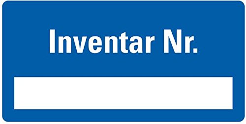 LEMAX® Inventaretikett Inventar-Nr.,blau,Folie,Klappkaschierung,40x20mm,80/Heft