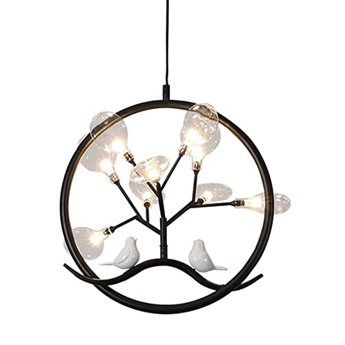 Lustre d'oiseau en métal et lampe suspendue de ferme rustique chic