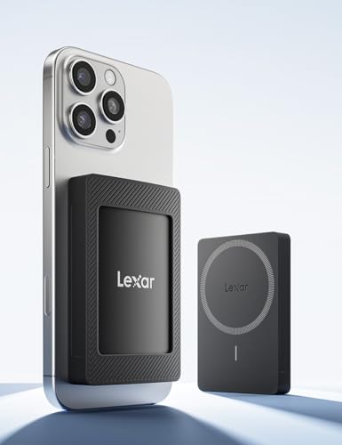 Image of Lexar Magnetic Sleeve for SL500 Portable SSD, Magnetic Attachment for iPhone & Mac, Shockproof Rubber Protective Sleeve, Black