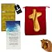 Holy Land Market Holding Cross Will fit in Your Palm Known as Olive Wood Comfort Holding Cross with Velvet Gift Bag - Authentically from Bethlehem (4 inches)