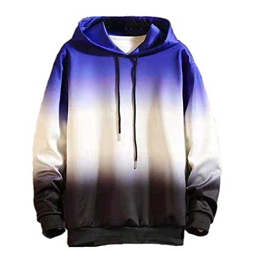 Pull à capuche homme hiver sweat ample imprimé manches dégradé taille m